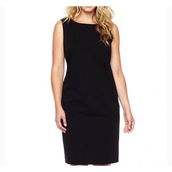 NWT Talbots Black Sleeveless Boat Neck Mini Sheath Dress - Picture 2 of 11
